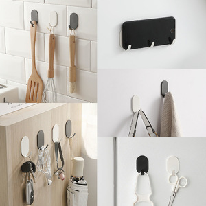Stainless Steel Adhesive <b>Hooks</b> Rectangle 10kg Load Wall Mounted Bathroom <b>Kitchen</b> Storage <b>Hook</b> - Product Image 2