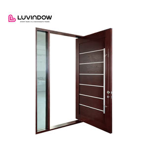 Porta d'<span class=keywords><strong>Ingresso</strong></span> in Legno Massiccio Moderna Personalizzata di Fabbrica Originale con <span class=keywords><strong>Apertura</strong></span> Laterale per Villa - Product Image 5