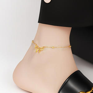 Chaîne de cheville haut de gamme pour femme, plaqué or 18 carats, en acier inoxydable inaltérable, motif géométrique, avec coquillage et <span class=keywords><strong>pierre</strong></span> principale, nouvelle mode - Product Image 6