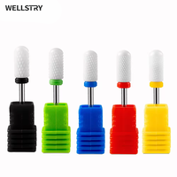 WELLSTRY Accepte les étiquettes personnalisées Outil de manucure Embouts de ponceuse à ongles en céramique Diamètre de tige 3/32" Grand cylindre Lisse Boîte portable