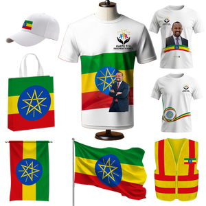 Personalizzazione <span class=keywords><strong>Materiale</strong></span> Campagna Elettorale Etiopia Maglietta Elettorale in Poliestere 120GSM Produttore - Product Image 1