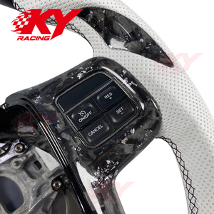 Volant sport en cuir personnalisé avec fibre de carbone forgée et LED RPM pour Chrysler 300 300C 200 S Grand Voyager SRT - Product Image 3
