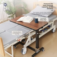 Lit d'hôpital et table à manger réglables en bois avec base mobile – Table de repas médicale pour personnes âgées et patients (Chine)