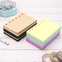 Papier à reliure A7 5 couleurs de papiers à feuilles mobiles recharge de cahier vierge 150gsm Inserts de planificateur 250 feuilles par paquet pour la rédaction de journal