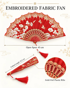 Éventail en plastique fait main pour femme, style européen, dentelle, pour la danse estivale et la photographie - Product Image 3