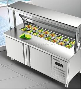 Supertise Trung Quốc Thép Không Gỉ Bánh Sandwich Tủ Lạnh Bar Thiết Bị Tủ Lạnh Cooler Nhà Hàng Pizza Prep Bảng Sandwich Counter