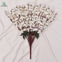 Bunga Sakura Persik Buatan 36 Cabang, Buket Flora Sutra untuk Dekorasi Paskah, Rumah, Pernikahan, Pesta, Vas Meja