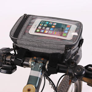 Sac de guidon de vélo géant gris imperméable avec poche pour téléphone, pour le rangement du potenceau de vélo de montagne, capacité de 1L - Product Image 1