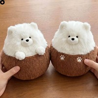 Peluche Kawaii Chien Samoyède Coco Super Douce, Jouet Chiot Moelleux, Décoration Mignonne pour la Maison, Cadeau de Fêtes, Doudou, Vente en Gros