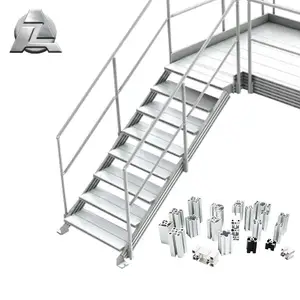 Último diseño Modular enmarcado fábrica industria trabajo T ranura peldaños de escalera perfil de aluminio