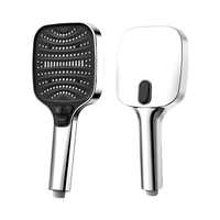 Pommeau de douche cascade carré de haute qualité à 8 jets, haute pression, en ABS brossé, durable, résistant à la rouille, grand panneau, massage doux