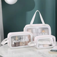 Sac de maquillage transparent rose en gros, personnalisable avec logo, petit et grand format, trousse de toilette de voyage en PVC, sacs cosmétiques transparents pour femmes avec fermeture éclair