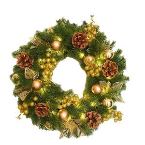 Handmade Luxury Christmas Decoration <b>Wreath</b> 40cm PE Vine <b>Wreath</b> for Hotel Shopping Mall Window Display and Scene Setting - Product Image 1