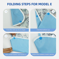 Vente en gros de bavoir imperméable réutilisable pour adultes, protecteur de vêtements de salle à manger avec attrape-miettes en option, bavoir imprimé en polyester lavable
