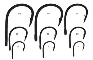 Mustad 10827 biển câu cá móc 1/0-12/0 vòng tròn jigging Móc Thép Carbon cao móc - Product Image 3