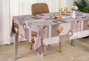 <span class=keywords><strong>Nappe</strong></span> de table décorative pour la maison, à carreaux gris avec motif de cœur - Product Image 2