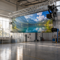 Écran de projection géant déroulable P2.9, écran flexible motorisé anti-lumière ambiante pour cinéma maison de luxe et salon VIP