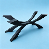 Pieds de meubles robustes sur mesure, pieds de table en acier, base en métal, pieds de table à manger, pieds de table basse, pieds de table araignée noirs à cadre croisé