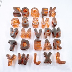 Perles Alphabet en Acrylique Épais Effet Marbre, Grand Trou, Lettres A-Z, pour Fabrication de Bijoux DIY, Porte-clés, Bracelets, Chaînes de Téléphone, Vente en Gros - Product Image 3
