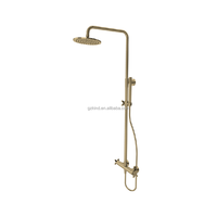 Robinet de douche multifonction encastré ou apparent en laiton pour baignoire, fixation murale, avec thermostat et fonction pluie