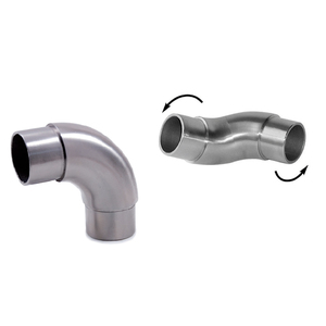 Connettori Moderni in Acciaio Inox a 90 Gradi per Ringhiere di Balconi, Gomiti per Tubi Quadrati/Rotondi, Gradini e Scale Esterne - Product Image 1