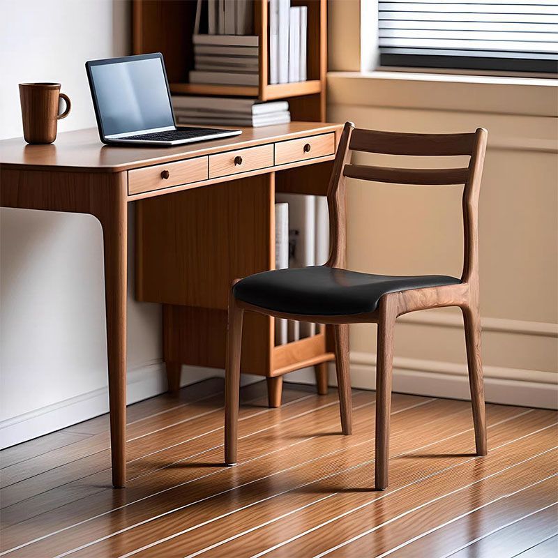 Black, scratch-resistant, walnut-colored leather