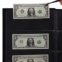 Classeur de collection de billets Zeno à 60 pochettes en PVC – 7,7 x 3,2 pouces, sans fermeture, étui de protection élégant pour la collection de billets de banque