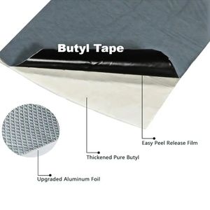 Vendita calda buon prezzo per il nastro butilico utilizzato per la riparazione fuori fori fessure tubi soffitto cavo foglio di alluminio nastro di gomma butilica - Product Image 2