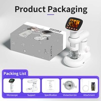 372 2 Inch Portable School Tool LCD Digital Microscope 1000X Magnification HD Camera Scanning Monocular Built-in Battery