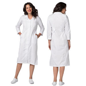 ชุดสูทผ้าฝ้ายขัดสีขาว XL สำหรับผู้หญิงเสื้อโค้ทสำหรับใส่ในโรงพยาบาลต่อต้านริ้วรอยเสื้อโค้ทสำหรับแพทย์ใน100% - Product Image 4