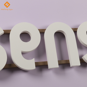 Lettres 3D blanches personnalisées en métal massif avec cadre, logo suspendu au plafond pour panneau de réception de bureau, panneau de <span class=keywords><strong>studio</strong></span> d'art - Product Image 5