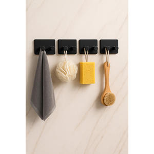 Modern Minimalist 8-Piece Wall Mounted Robe <b>Hooks</b> Traceless Adhesive Tape Hangers 10-14lb Capacity for <b>Bathroom</b> Kitchen Easy - Product Image 4