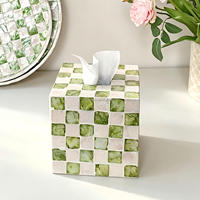 Ensemble de plateaux en nacre naturelle à motif vert, plateau de rangement luxueux fait main avec fonction de rangement de bureau intégrée