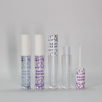 Tube de gloss à lèvres en plastique, étiquette privée, conteneur vide pour gloss à lèvres avec impression sérigraphique pour l'emballage de maquillage