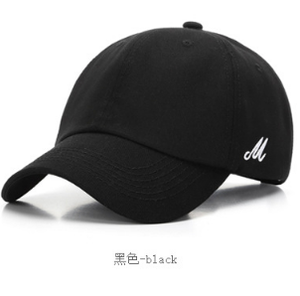 New hat Korean version simple pure color side M letter curved brim cap trend man spring and summer sun block sun - Product Image 6