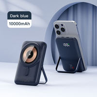 Cargador Portátil Inalámbrico Magnético Ultra Delgado de 10000mAh, PD 20W, 2 en 1, Carga Rápida, Pantalla LED, con Soporte