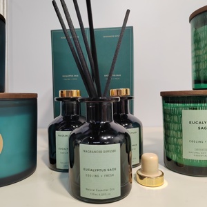 Bougie parfumée à la cire de soja, poire, citron, <span class=keywords><strong>basilic</strong></span>, bergamote, cèdre, lilas, avec couvercles et boîte pour l'aromathérapie à domicile - Product Image 4
