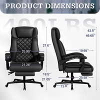 Chaise de bureau de direction de haute qualité au meilleur prix, points de massage, ergonomique, robuste, pivotante à 360°, inclinable avec repose-pieds