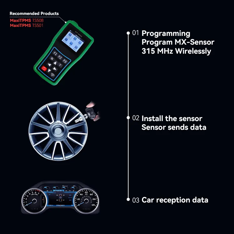 Programmierbares universelles TpMS 315 MHz 433 MHz 2 in 1 TPMS Sensorlösung Diagnosegerät tpms universell für Benz Bmw Honda alle Pkw