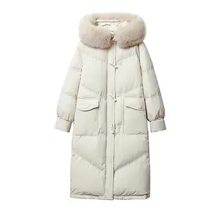 2023 Nova Versão Coreana Do Estilo De Moda De Comprimento Médio E Casaco De Inverno Grosso Duck Down Jacket Mulheres