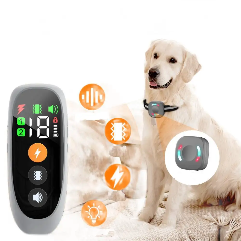 2023 New Dog E-Collar Electric Dog Training Collar with Remote Rechargeable Waterproof Pet Shock Collar stop dog from barking