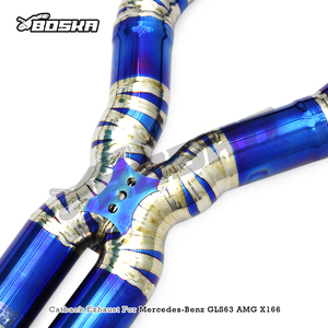 Sistema de Escape Catback de Ajuste Directo para Mercedes-Benz GLS63 AMG W166/X166 5.5T 2015-2019, Silenciador Catback con Válvulas, Ligero, en Azul Titanio - Product Image 3