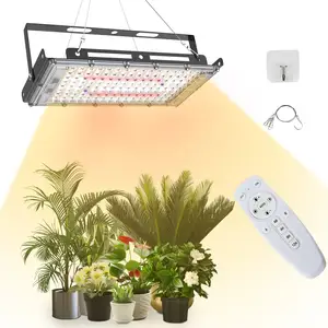미국 재고 원예 온실 400W 타이머 3 모드 실내 성장 빛 키트 LED 전체 스펙트럼 식물 조명 실내 식물