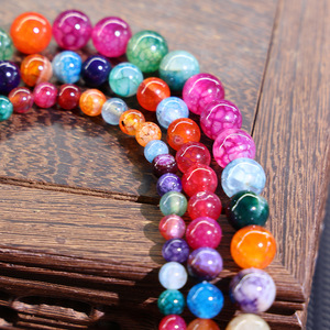 Natural Multi Color <strong>Agate</strong> <strong>Beads</strong> 8mm Smooth Round Gemstone for DIY Jewelry Making Bracelet Necklace - Product Image 4