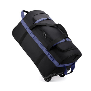 Unisex Polyester large capacity folding travel <b>wheel</b> bag <b>backpack</b> unisex cross body shoulder multi functional luggage bag - Product Image 5