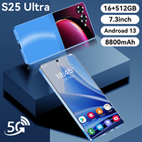 Smartphone S25 Ultra Android 13.0 Double SIM CDMA LTE Deca Core 7,3 Pouces 5G HD Caméra Arrière 72MP 16 Go + 512 Go ROM Global pour Jeux Mobiles