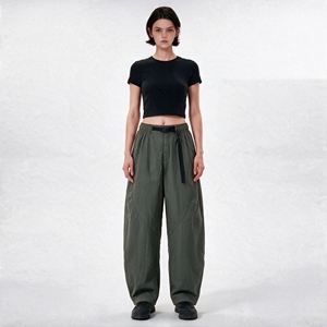 Pantalon Harem Vert Olive Homme/Femme, Taille Élastique Ceinturée, Coupe Ample, Décontracté, Respirant, Léger, pour Activités de Plein Air - Product Image 4