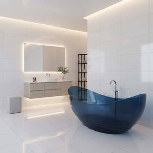 <span class=keywords><strong>Vasca</strong></span> <span class=keywords><strong>da</strong></span> <span class=keywords><strong>Bagno</strong></span> Moderna Portatile Autoportante con Scarico, Grande <span class=keywords><strong>Vasca</strong></span> in Resina <span class=keywords><strong>Trasparente</strong></span> per Casa o Hotel - Product Image 6