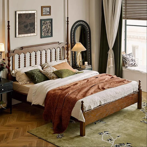Juego de Muebles para <span class=keywords><strong>Dormitorio</strong></span>, Estilo Moderno Americano, Cama Moderna, Estructura de Cama de Madera Resistente Tamaño Queen para <span class=keywords><strong>Dormitorio</strong></span> Familiar - Product Image 2