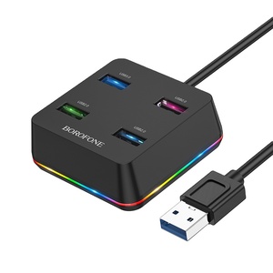 Hub USB 3.0 Borofone OEM DHB1 0.3M con 4 Porte USB, Adattatore USB Colorato Lampeggiante - Product Image 1